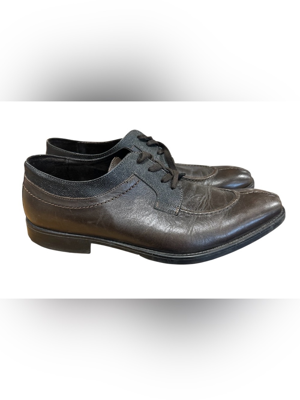 BACCO BUCCI Dark Brown Leather Made In Italy Shoes 9.5